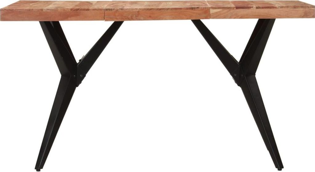 vidaXL Esstisch Schwarz 140x70x76 cm Massivholz Akazie