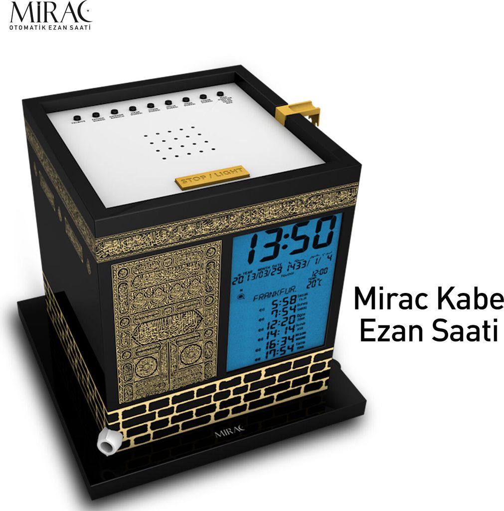 Mirac Gebetsrufuhr mit Kaaba-Modell, Azan Uhr mit 12 Produktbild 