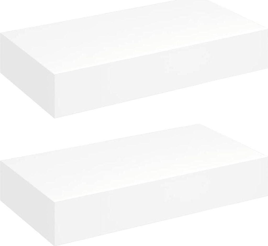 vidaXL Wandregal Hängeregal mit Schubladen 2 Stk. Weiß 48 Produktbild 