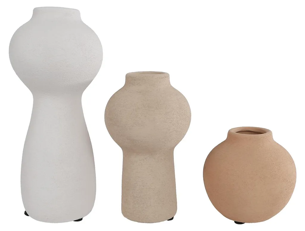 Lot de 3 vases design en céramique Van Manen aux couleurs variées