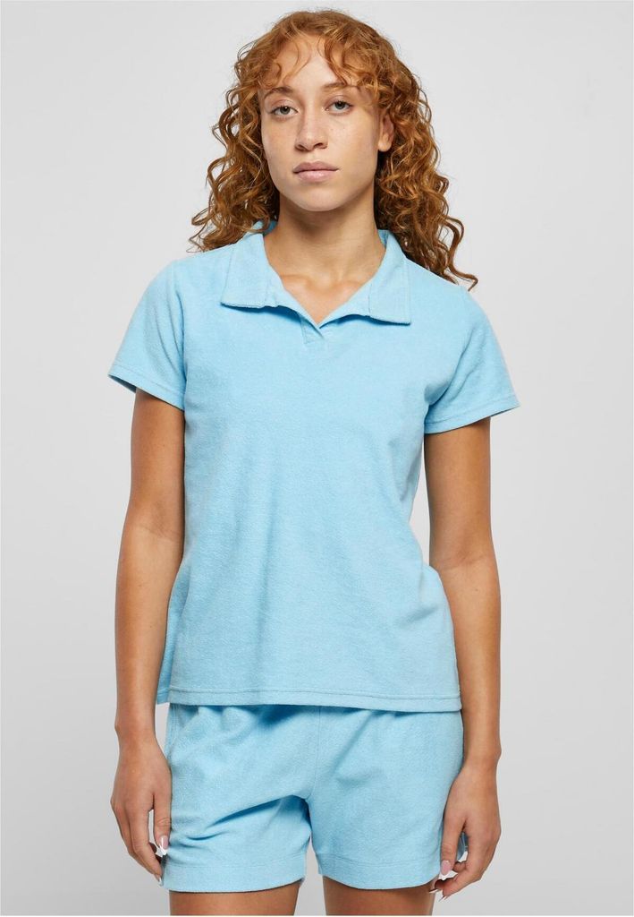 Urban Classics TB5979 | Ladies Towel Polo Tee Damen Poloshirt - Farbe: balticblue - Größe: XS