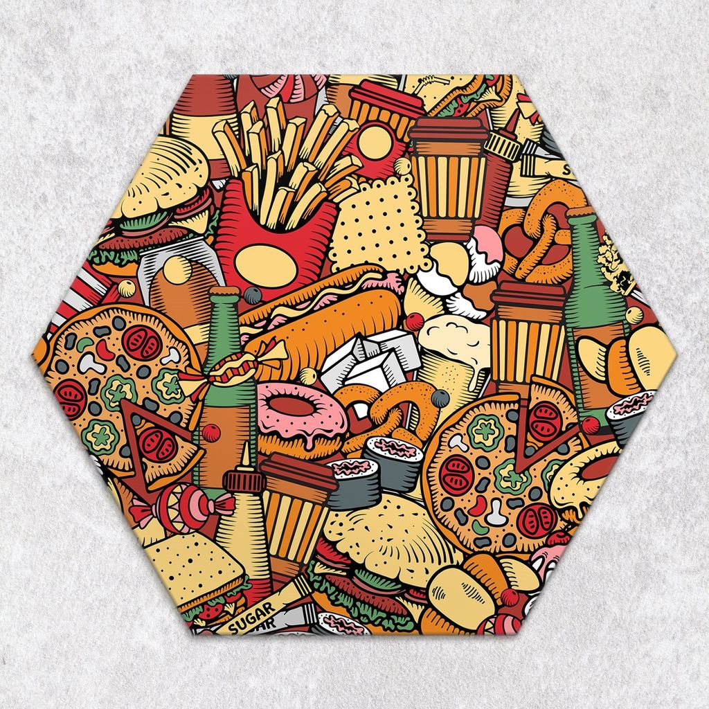 Glas-Herdabdeckplatten Glaskeramikkochfeld-Abdeckung Spritzschutz Glas hexagon 40 cm Pizza