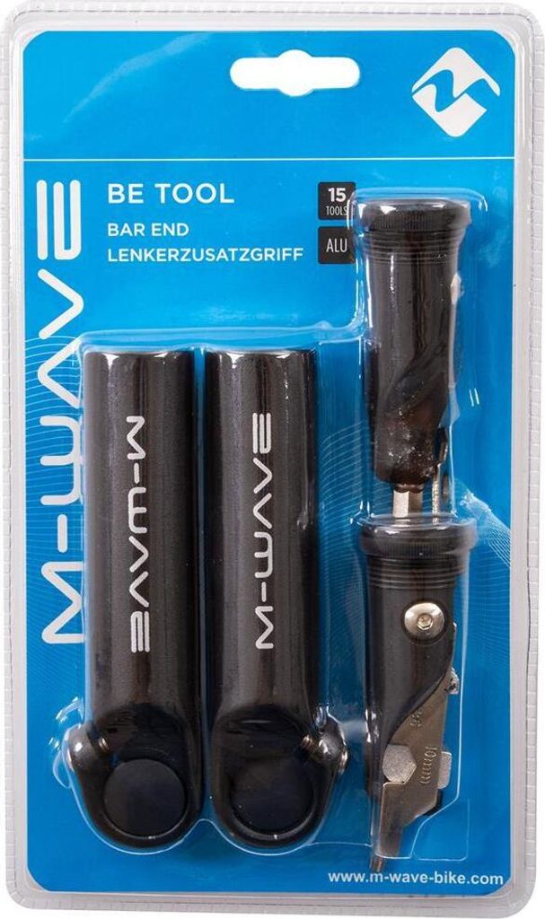 M-Wave Alu Lenker Hörnchen Bar Ends mit Werkzeug Multi tool Produktbild 