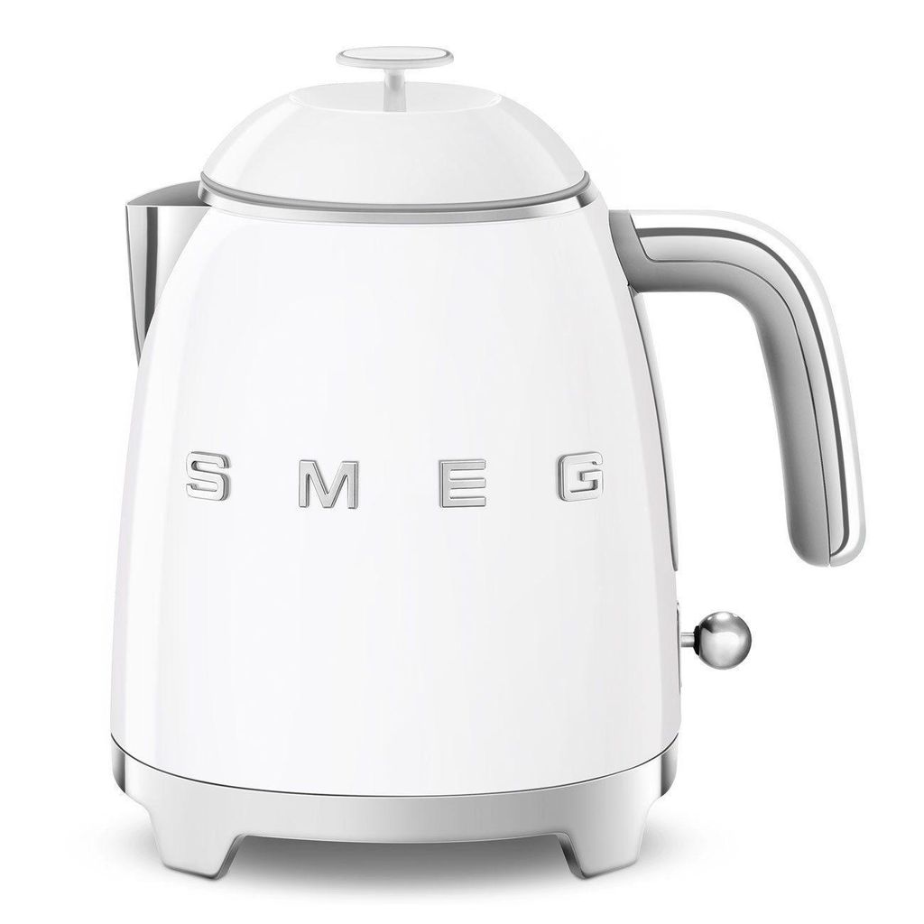 SMEG Wasserkocher Edelstahl 0,8 L Fassung, 1400 W, Wasser Kocher, 1400,00 W, 360° Basis, BPA- Frei, elektrischer Wasser Kocher Klein Mini - Weiß