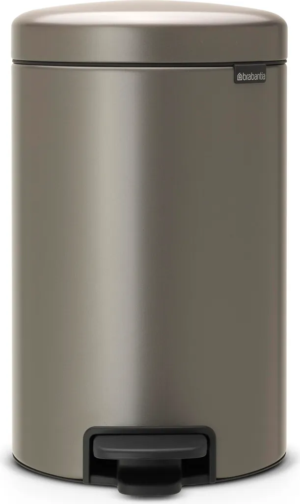 Poubelle Ronde 5L Brabantia Platinum Anti-odeurs pour Sanitaires et WC