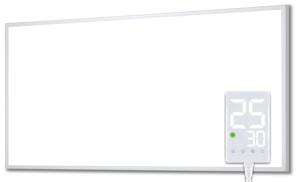 Heidenfeld Infrarotheizung HF-HP100-3 | Bis 25 m² - Thermostat - Heizkörper - Flachheizung - Heizpaneel - Infrarot Heizung - Wandhalterung (1000 ...