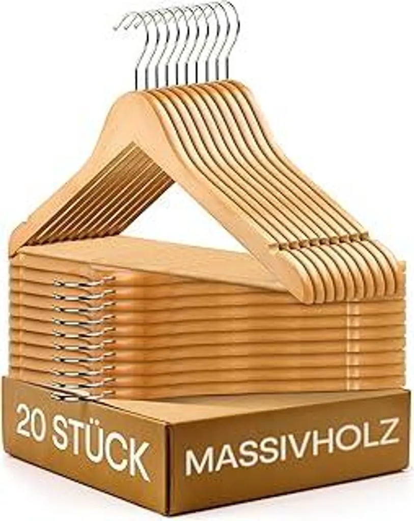 Set 20 Grucce Legno Praknu - Ordine Totale Armadio e Barra Pantaloni