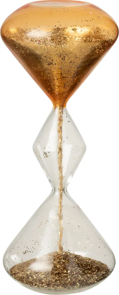 Sublimez un meuble vide avec le sablier en verre doré scintillant J-Line