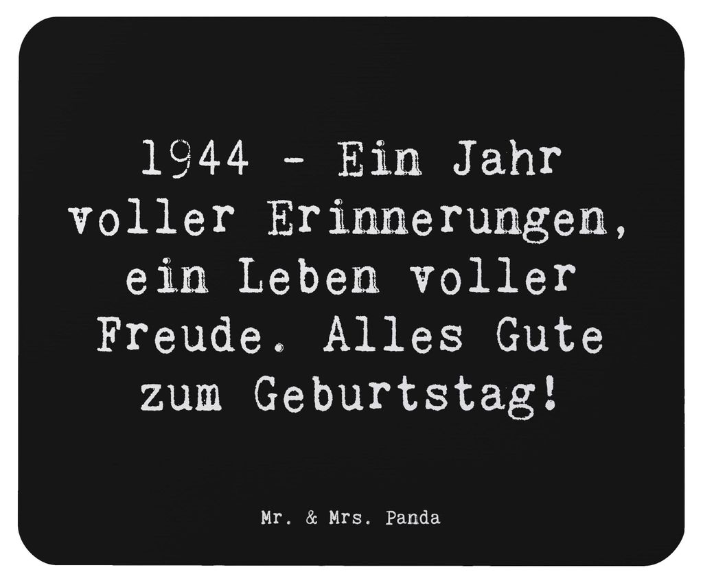 Mr. & Mrs. Panda Mousepad Spruch 1944 Geburtstag - Schwarz - Geschenk, herzliche Glückwünsche, Mouse Pad, laptop, Glückwunsch, Geburtstagserinne...