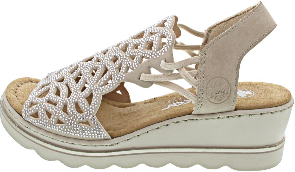 Rieker Damen Sandalette Hochfront mit Strass und Cut-Outs Produktbild 