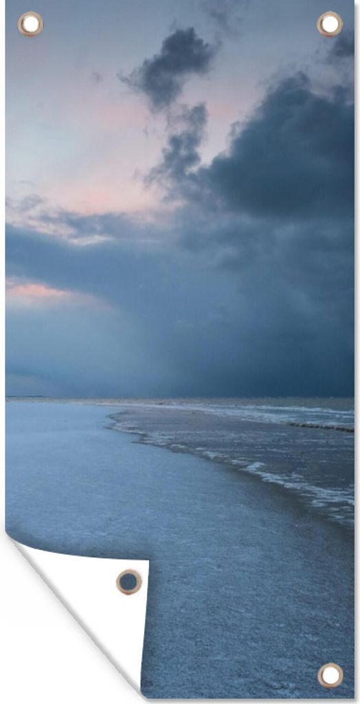MuchoWow 30x60 cm Outdoor-Poster Gartendeko Sichtschutz Garten Poster für den Garten Nordsee - Sturm - Wasser