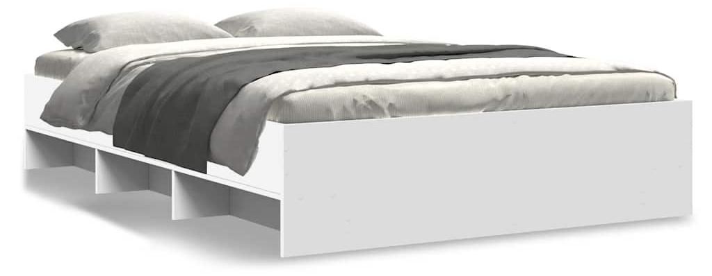 vidaXL Bedframe, wit, 120x200 cm, houtvezel Productafbeelding 