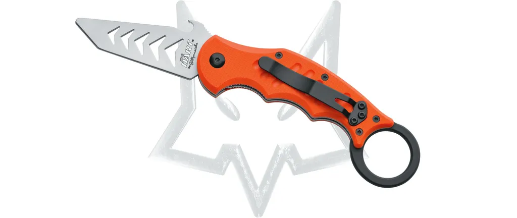Couteau de Formation FOX Dart G10 Orange pour Pratique des Arts Martiaux