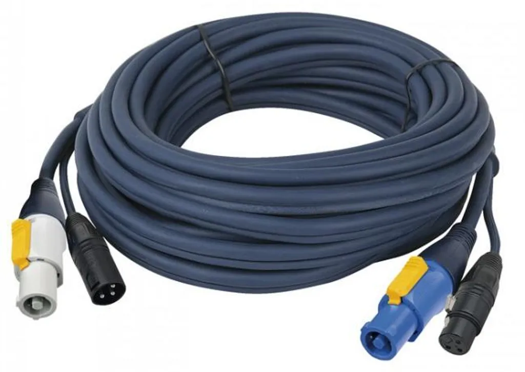 Cordon Combiné Alimentation et DMX powerCON XLR pour Projecteur 0,75m - 2