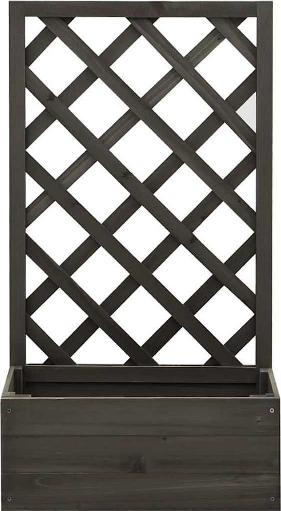 vidaXL Garten-Spalier mit Blumenkasten Grau 50x25x90 cm Produktbild 1