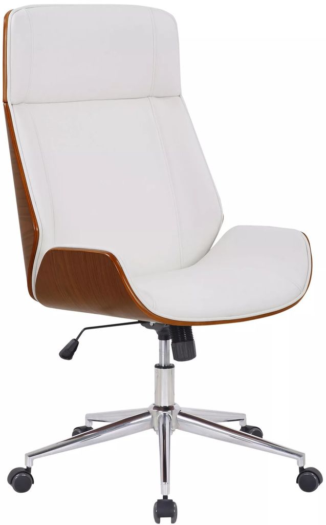 In And OutdoorMatch Premium Bürostuhl Rosamond - Weißes Kunstleder - Höhenverstellbar 44 - 52 cm - Ergonomisch - Luxe