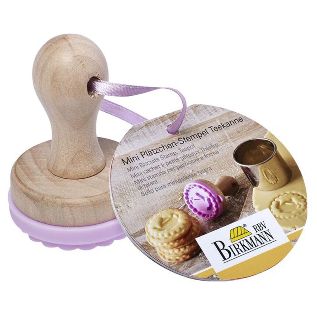 Birkmann Mini Keksstempel Teekanne Ø5 cm mit Silikonscheibe