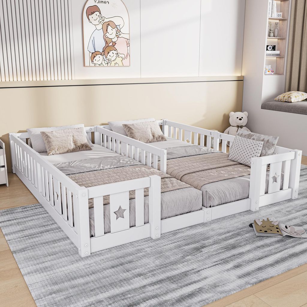 REMZETTA Kinderbett 90x200 cm Familienbett mit Geländer, 2 Produktbild 