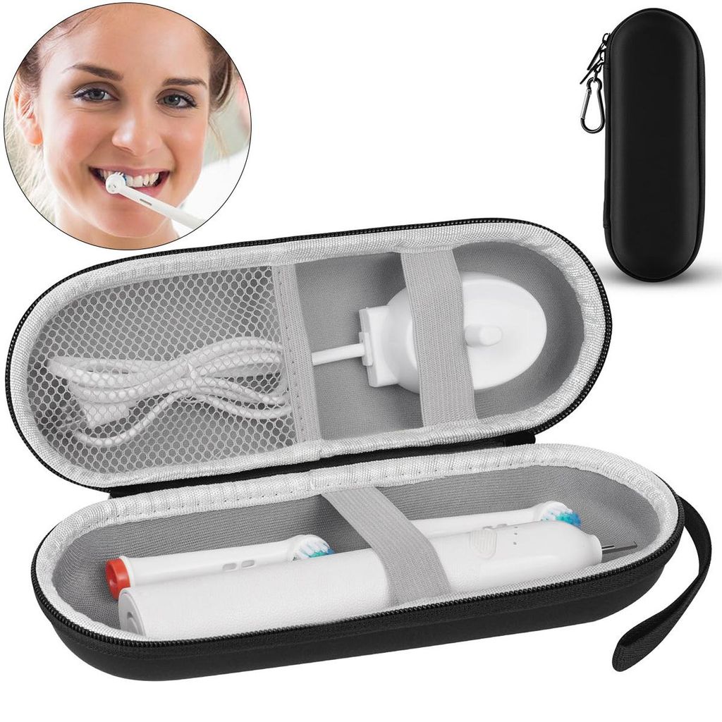 Elektrische Zahnbürsten Etui, Tragbare Zahnbürsten Reisebox, für Elektrische Zahnbürste, Schwarz,21*6.3*6.3cm