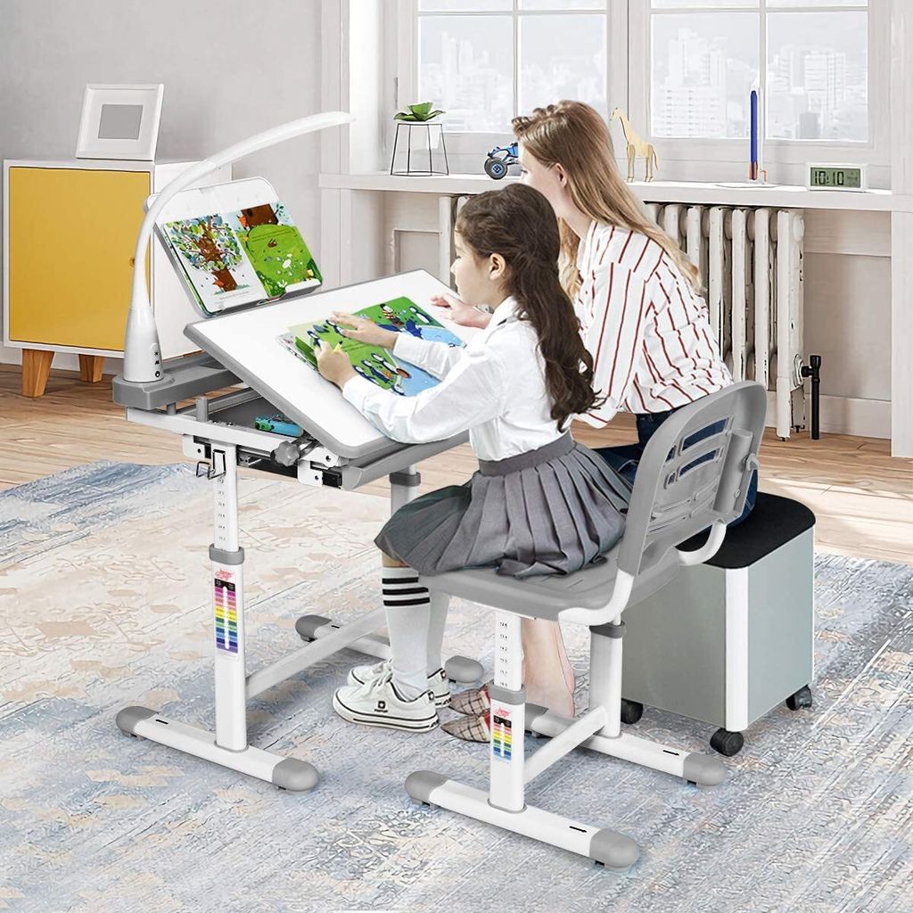 GOPLUS Kinderschreibtisch mit stuhl Höhenverstellbar, Produktbild 8