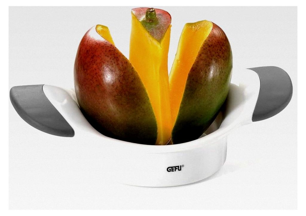 Mangoteiler PARTI | Entfernt den Mangokern und schneidet die Frucht in zwei Hälften mit einem Druck | Ergonomische Griffe und Edelstahlklingen | S...