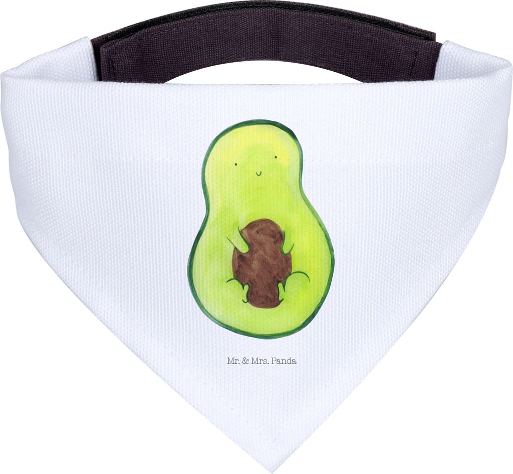 Mr. & Mrs. Panda Hundehalstuch Avocado Kern - Weiß - Geschenk, Dreieckstuch, Pflanze, Hunde Halstuch, Lächeln, für Hund, Spruch Leben, Avocadoke...