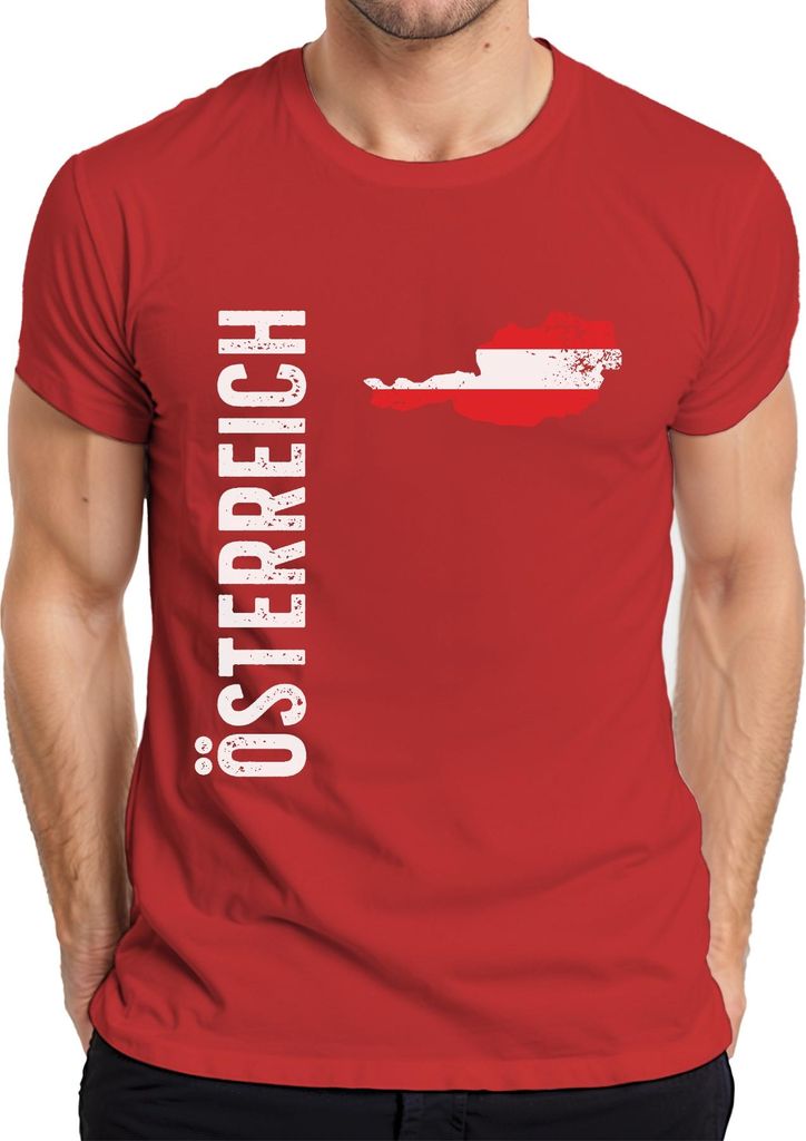 Österreich Fussball Fan Weltmeisterschaft Europameisterschaft WM Herren T-Shirt, Rot, XL