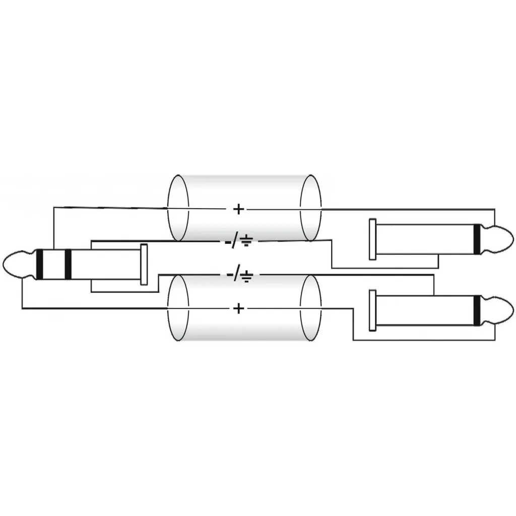 Câble Audio en Y Jack 3,5mm vers Double Jack 6,35mm OMNITRONIC de 6m