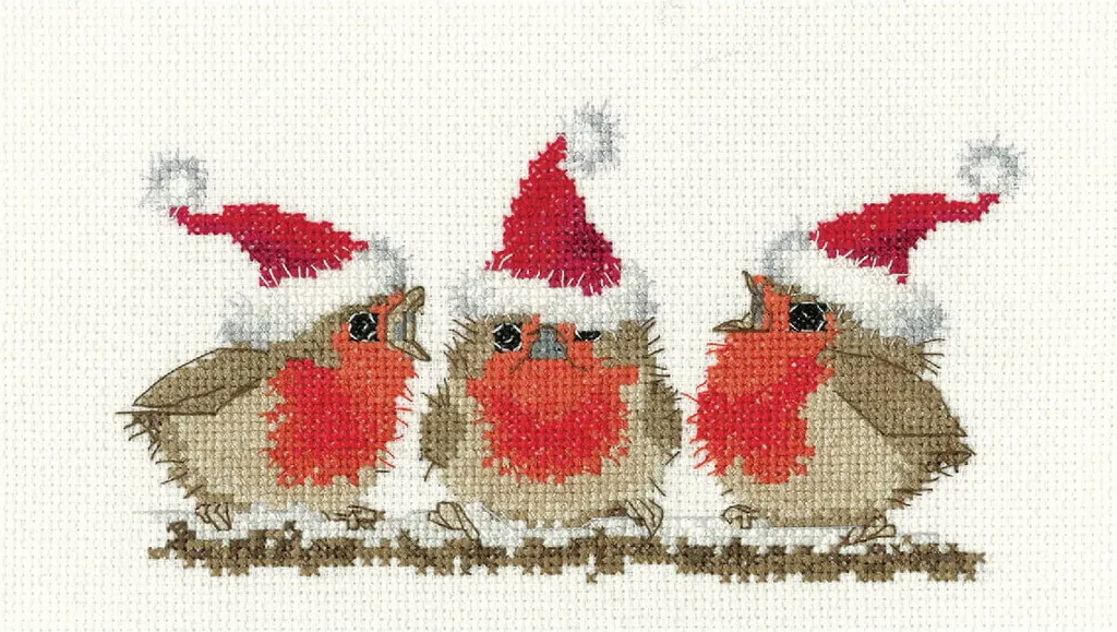 Heritage Crafts Festive Robin Kit Ricamo Punto Croce VPFR1736 - 18x10cm