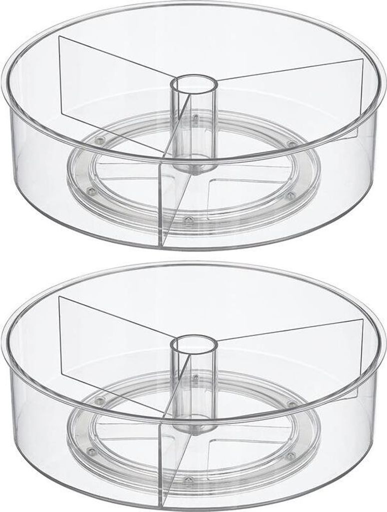 Ordnungssystem Drehteller Snackteller 2er Set drehbar mDesign Teller Transparent