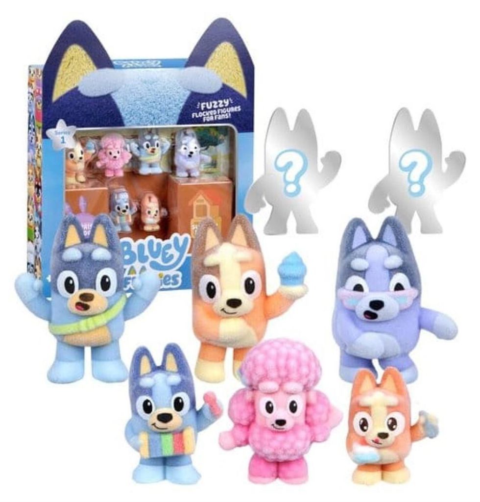 Moose Toys Bluey Fuzzies, 4 stuks, Blauw, Plastic Productafbeelding 