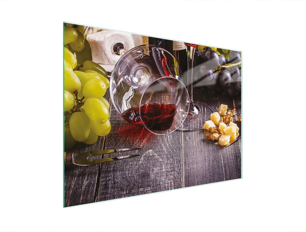 Tagliere Vetro 30x22 cm Piastra Copriforno Vino Legno | Regalo Casa