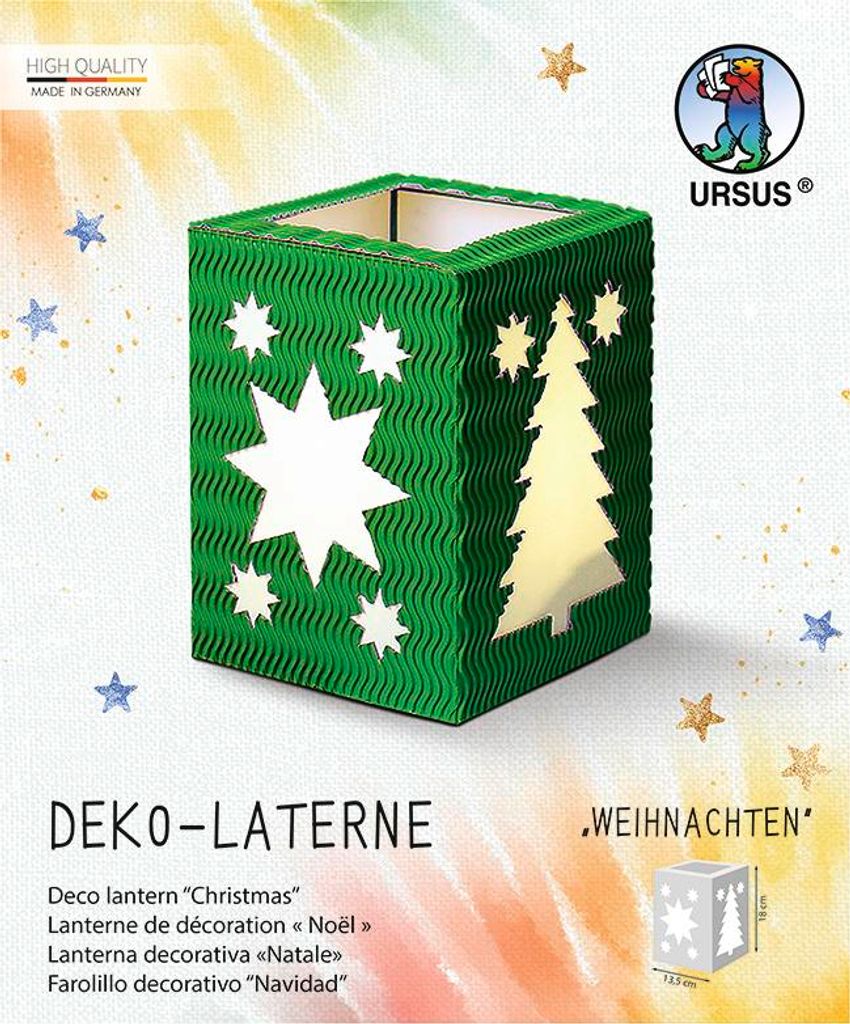 URSUS Deko-Laterne Weihnachten dunkelgrün