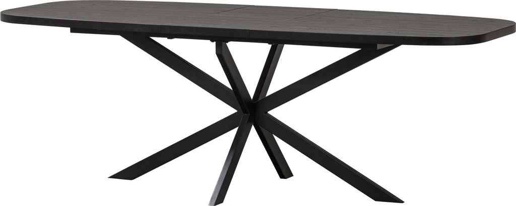 arros esstisch ausziehbar 180-220x90cm mdf schwarz