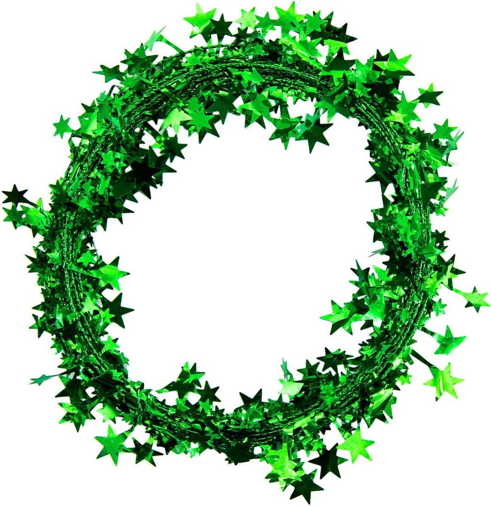 Oblique Unique Folien Girlande Stern Lametta Hängedeko Tisch Deko Geburtstag Weihnachten Silvester Party - grün