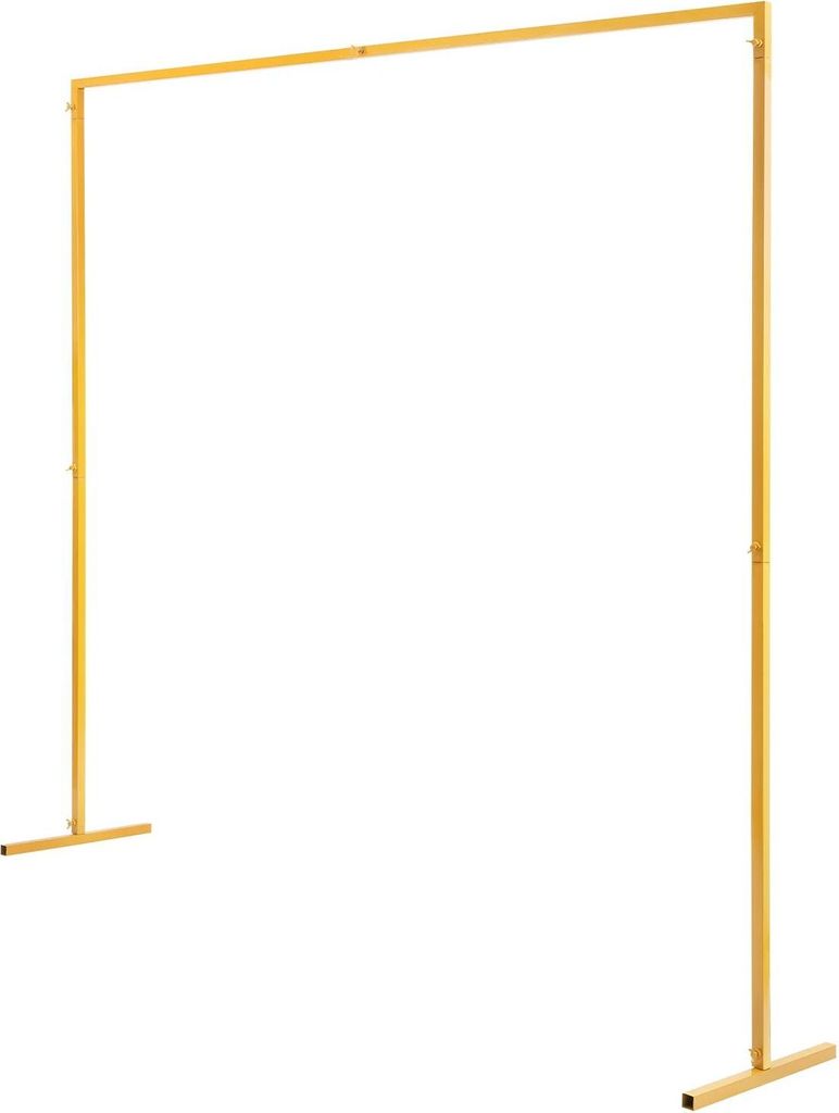Hochzeitsbogen - Quadratischer Metall-Hintergrundrahmen/Traubogen - 2×2 m - Höhenverstellbar 106,5–200 cm - Eisen - Tragkraft 5 kg - Gold