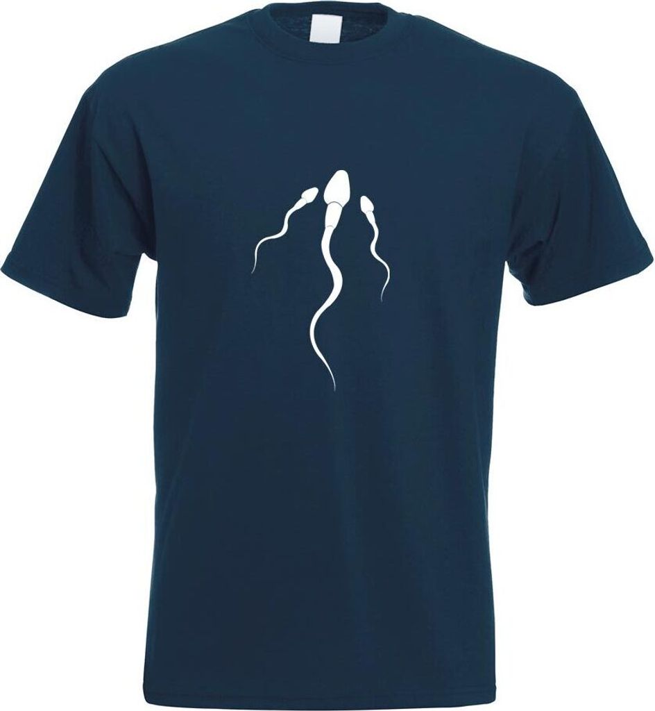 Kiwistar - T-Shirt - Navy - Samenzellen Sperma Motiv Bedruckt Funshirt Design Print - mit Motiv Bedruckt - Funshirt Design - Sport - Freizeit - Her...