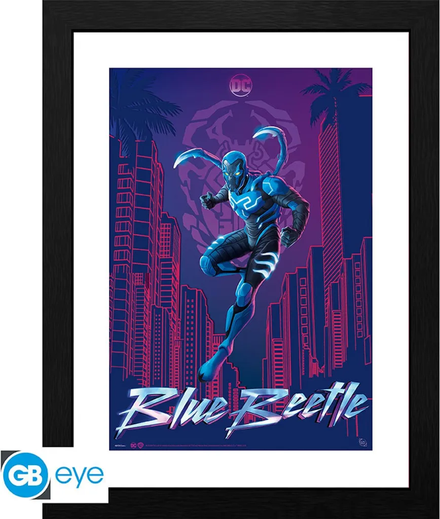 Blue Beetle DC Comics : Affiche de Film Encadrée 40x50 cm pour Fan