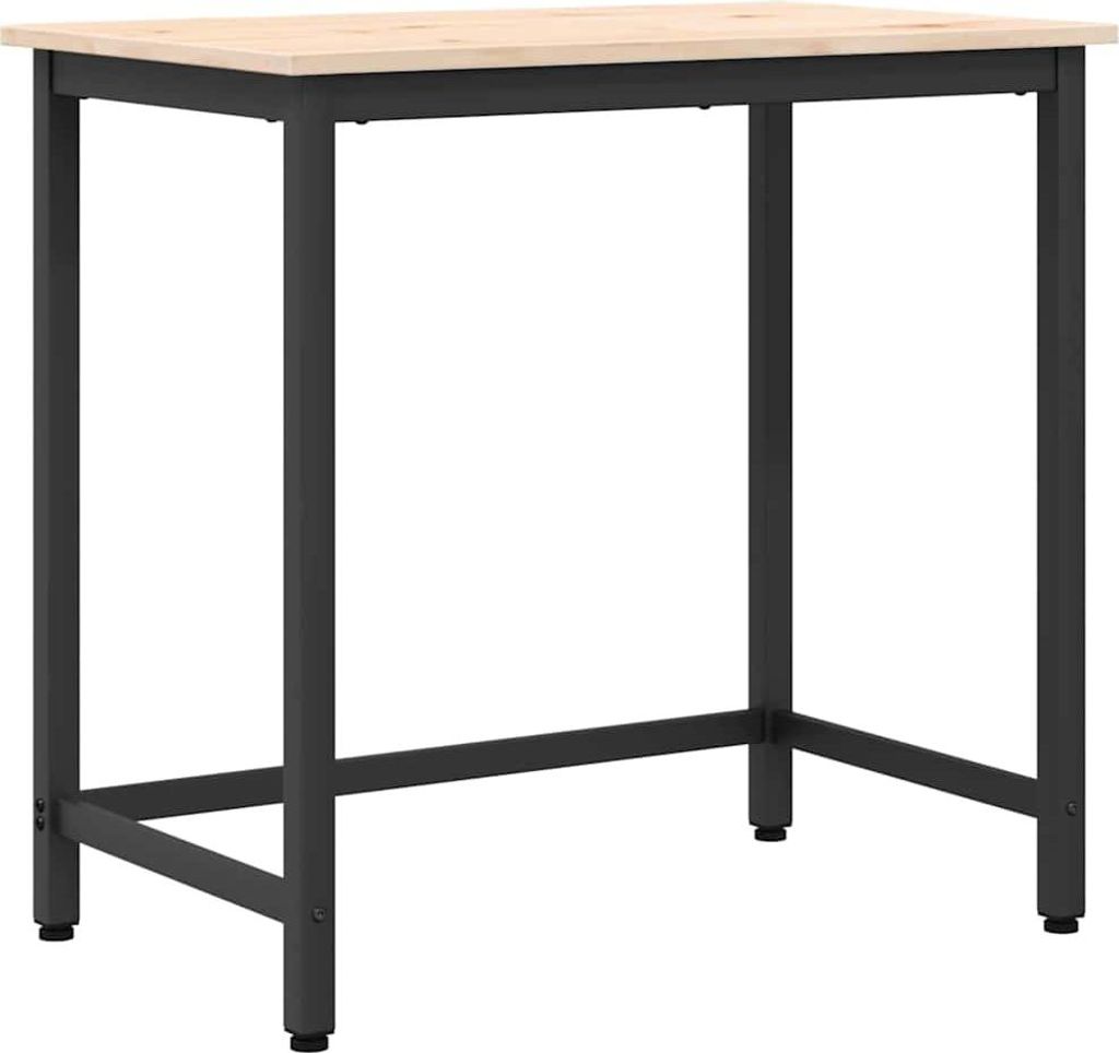 vidaXL Stolik naturalny 80 x 50 x 77 cm Drewno i stal Zdjęcie produktu 