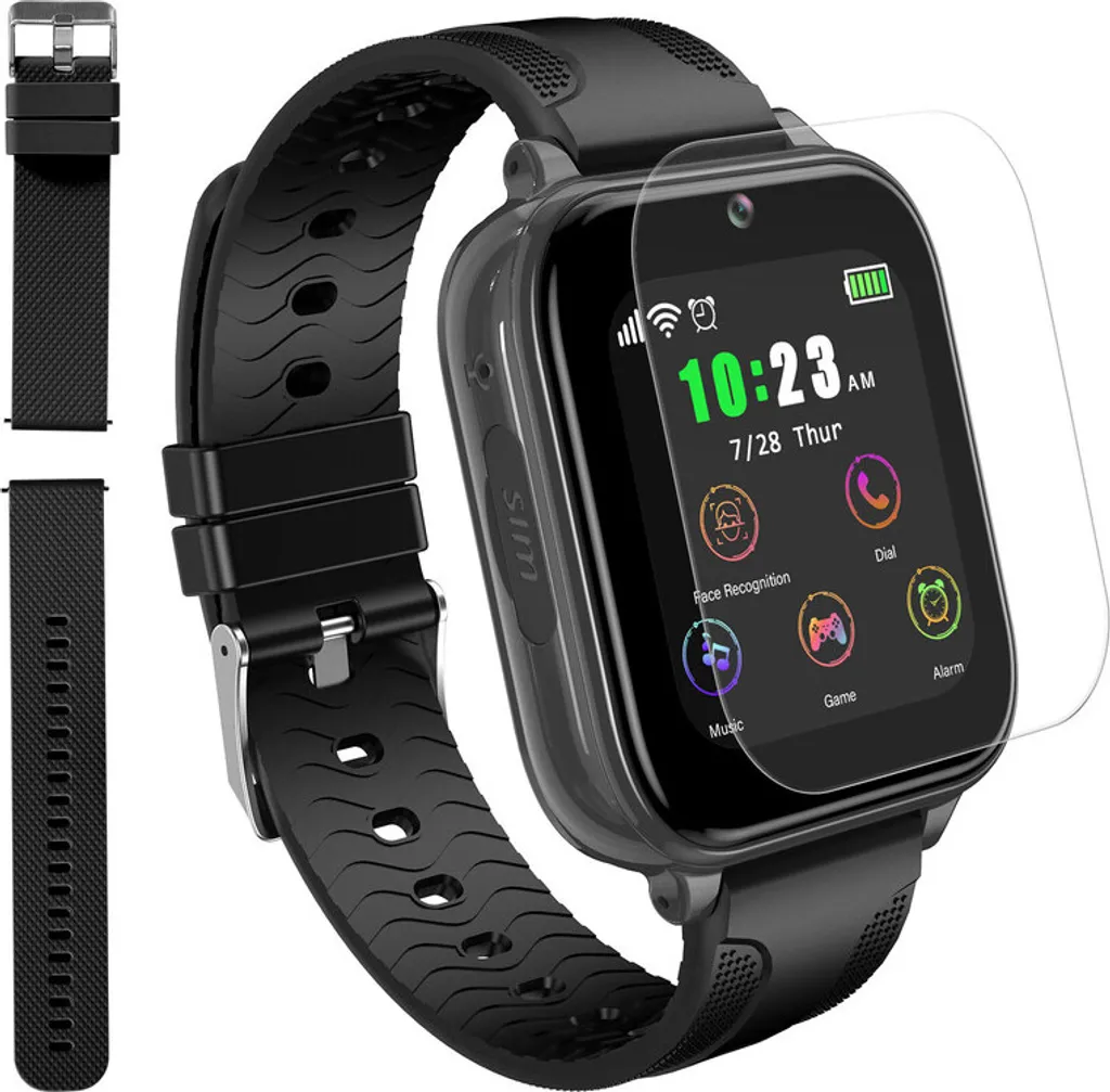 Smartwatch Enfant T12 Noire 4G avec Caméra et Traceur GPS de Sécurité
