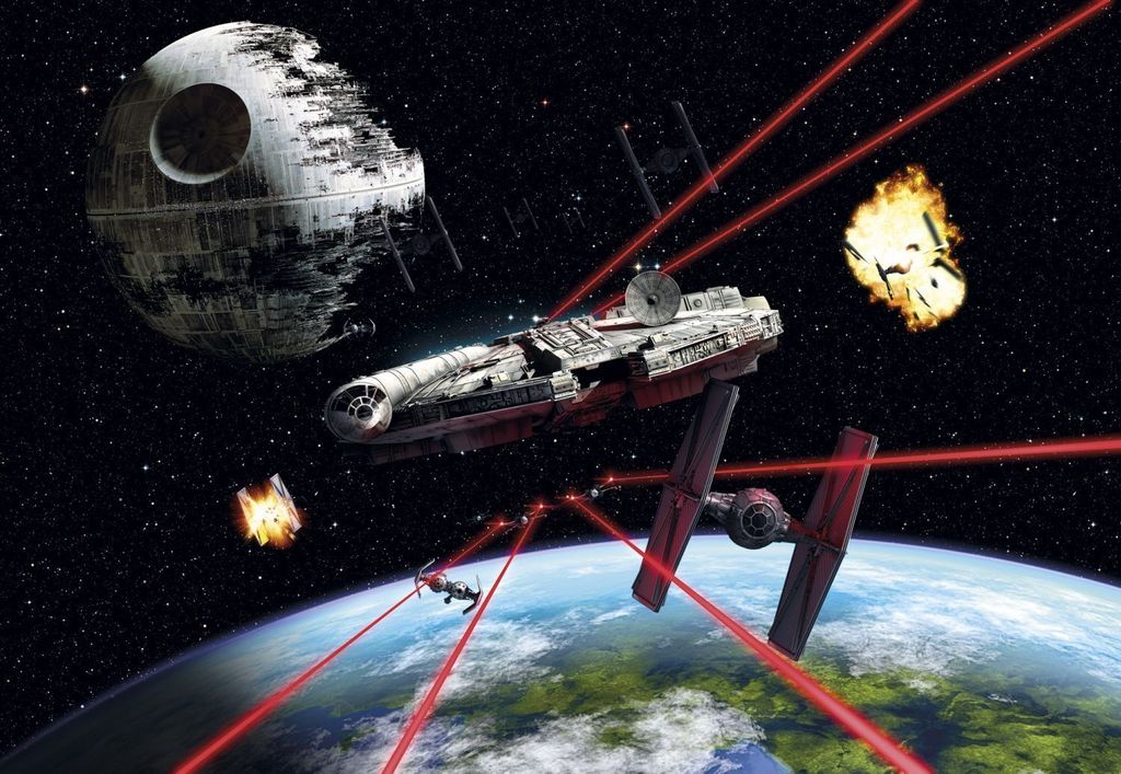 Disney Fototapete Star Wars Millennium Falken Schwarz, Rot Produktbild 