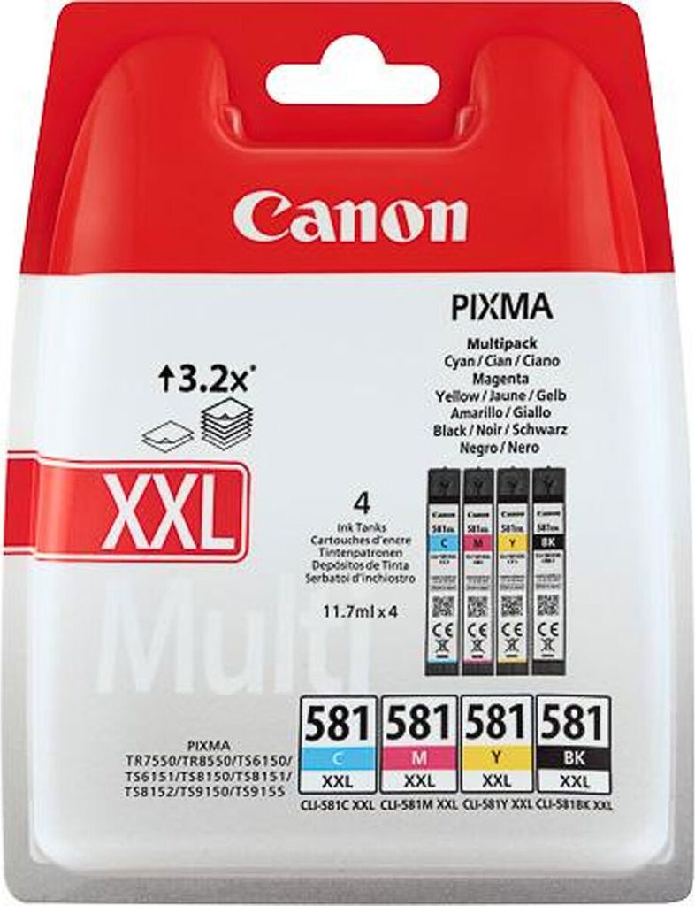 Canon CLI-581XXL Multipack C/M/Y/BK Produktbild 