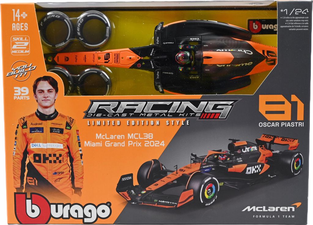 BOLID F1 McLaren MCL38 #81 Piastri 1:24 BBURAGO MODELL ZUM Produktbild 
