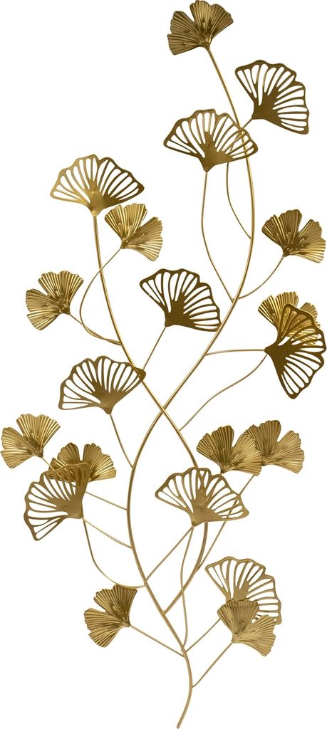 Moderne Wanddekoration Wandskulptur Wandbild Blätter gold Produktbild 