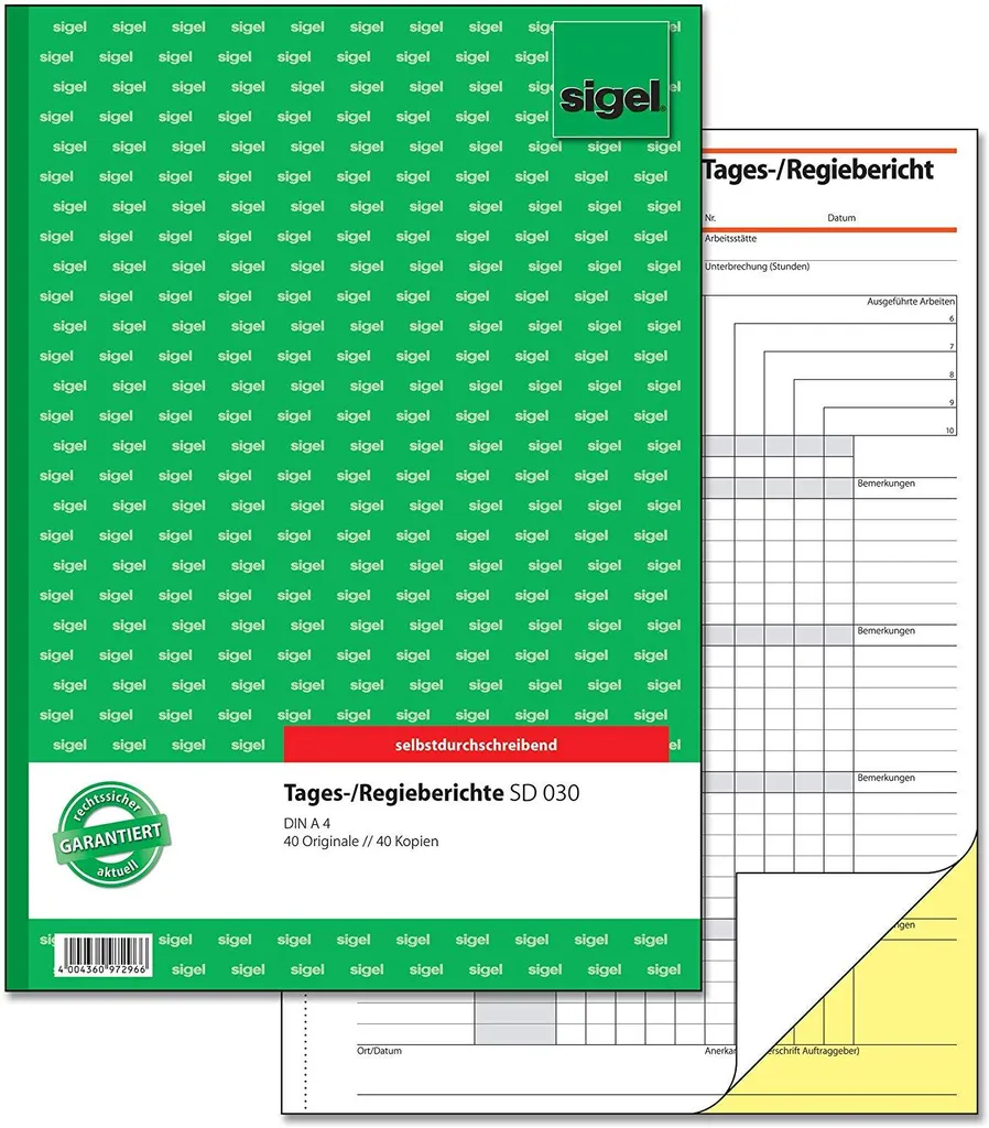 Sigel A4 Rapporto Giornaliero | Registro Moduli Autocopiante 2x40