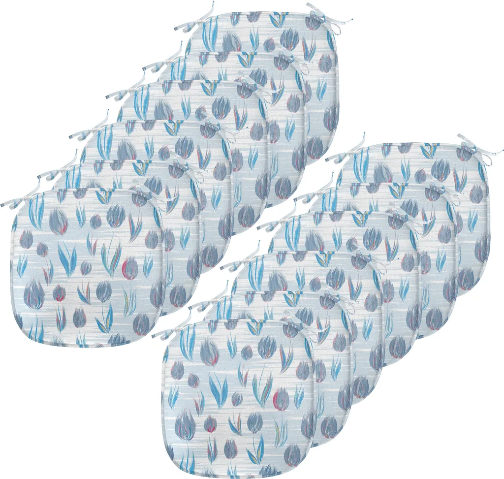 Cuscini Sedie Esterno Impermeabili 40x40 - Set 12 Tulipani Blu