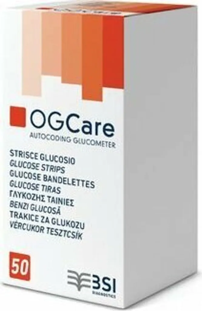 BSI OGCARE strisce reattive per il glucosio, 50 pz