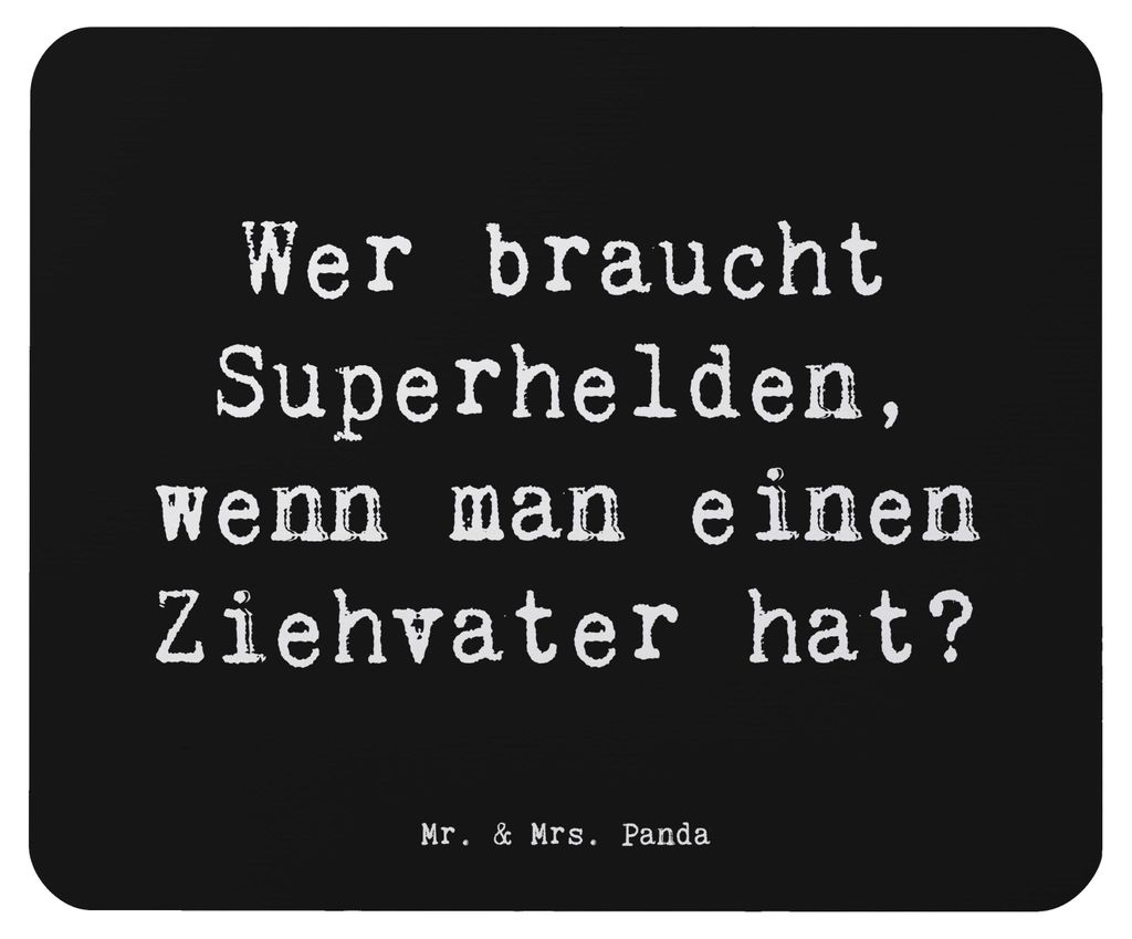 Mr. & Mrs. Panda Mauspad Spruch Ziehvater Held - Schwarz - Geschenk, Beziehung, laptop mousepad, Bonusvater, Familie, mousematte, Inspiration, Gebu...