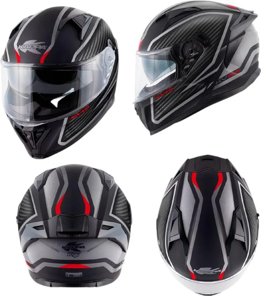 Casque de moto intégral KAPPA KV52 Kronos Mat Carbon Noir Titan L