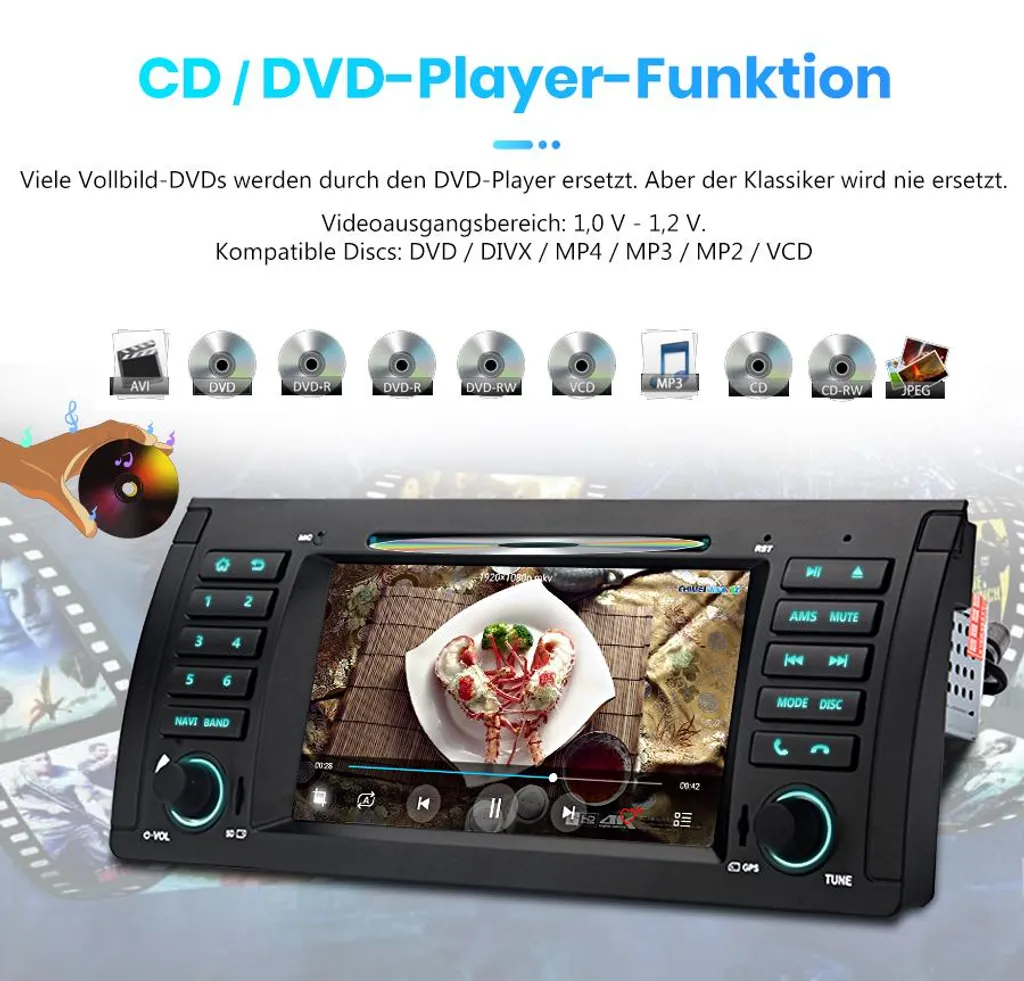 Autoradio Bluetooth Carplay pour BMW E53 E39 Android 13 avec WiFi RDS